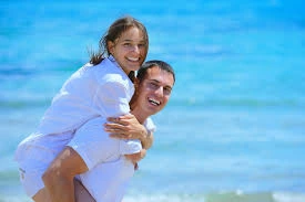 Happy couple enjoying time together at the beach, symbolizing partner testing, shared treatment, and follow-up care to ensure syphilis infection is completely resolved, used for patient education by OC MedDerm.