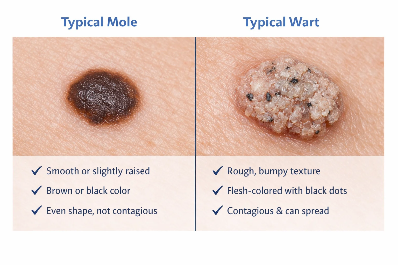 Mole vs Wart: How to Tell the Difference (With Treatment Options)