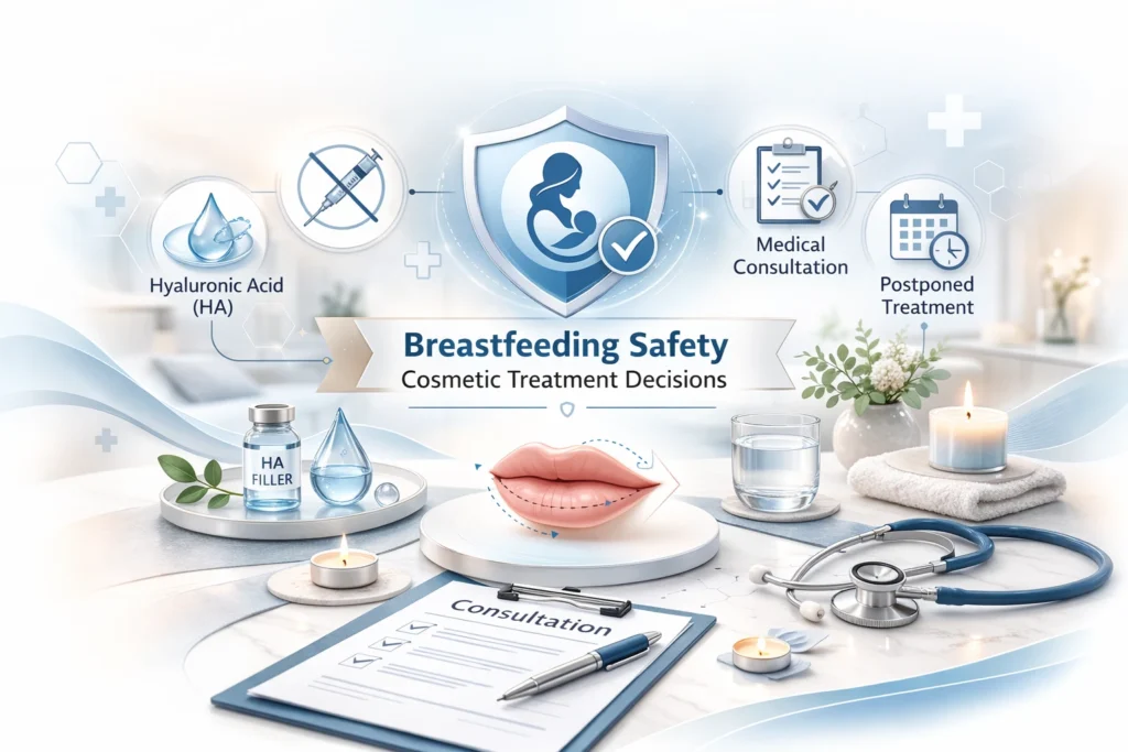 Breastfeeding safety and lip filler consultation concept Irvine Orange County CA