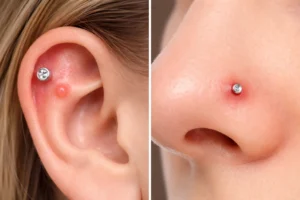 piercing bump on ear cartilage healing stage