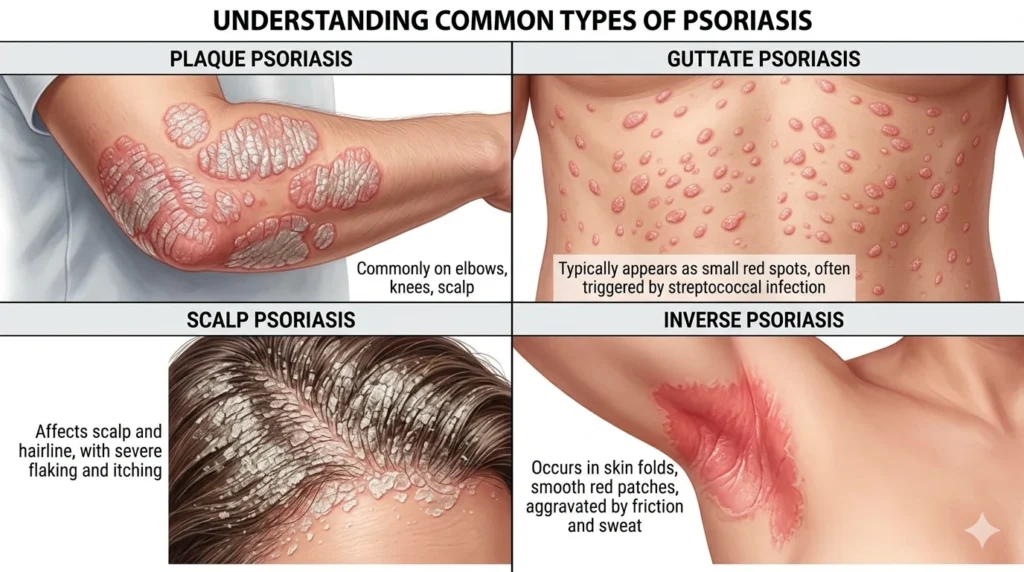 types of psoriasis images plaque guttate scalp inverse