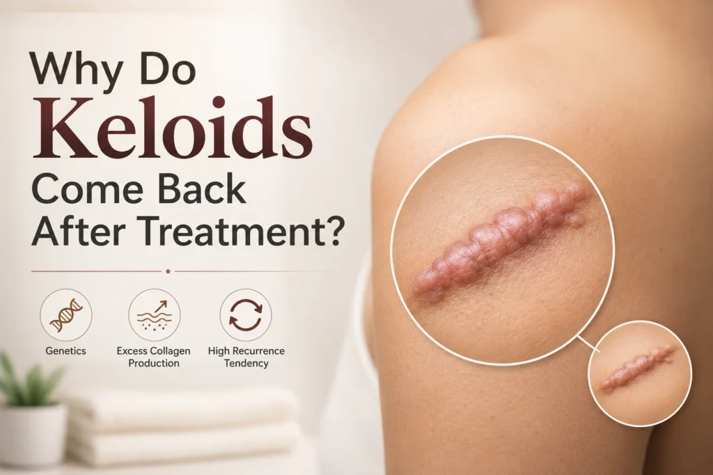 Why do keloids come back after treatment