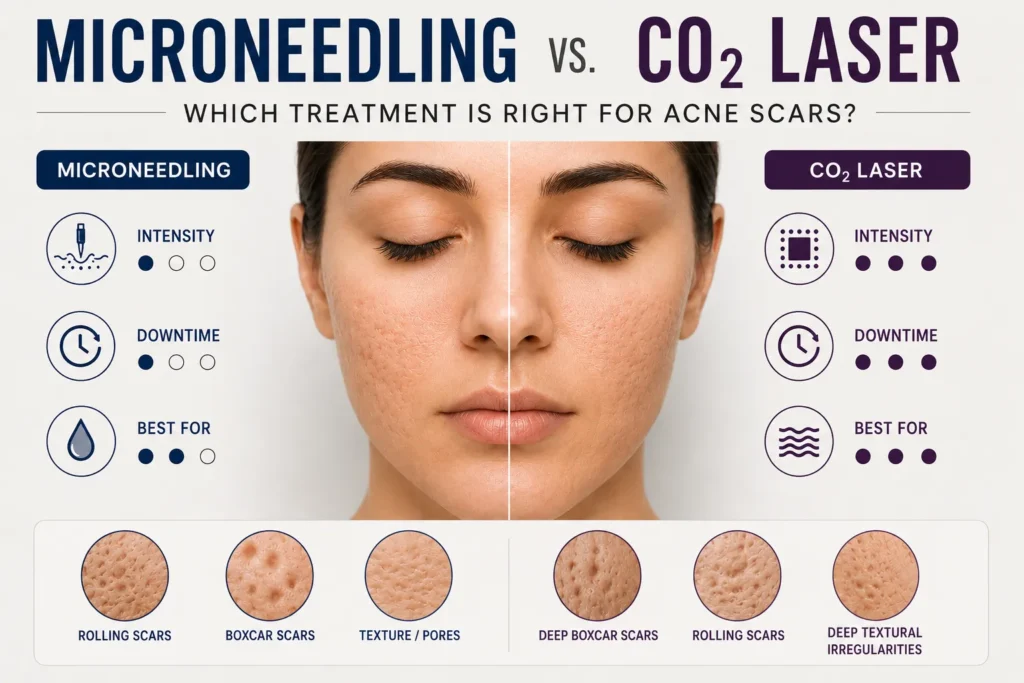 Microneedling vs. CO₂ Laser for Acne Scars Irvine, CA